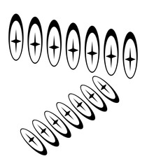 Y2K monochrome vector illustration with futuristic lines, sharp edges and clean transparent design. 