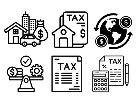 Collection of Icon sets for business and Hospitality Business HOTEL Hospital Clinic and Stock Market  and Tax 