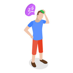 3D Isometric Flat Vector Illustration of Extreme Hot Weather, Individuals Experiencing Excessive Heat Conditions. Item 4