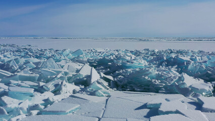 Ice ridges on Lake Baikal