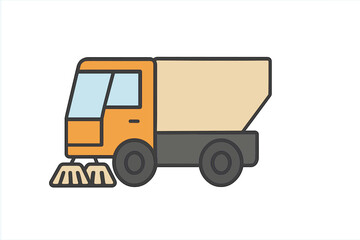 Urban sanitation service truck with sweeping brushes for city road maintenance