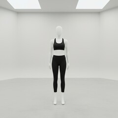 Obraz premium High-end activewear mockup in minimalist studio setting.