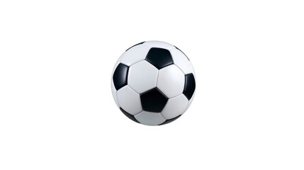 Fototapeta premium Soccer ball with classic black and white pattern isolated on transparent background, perfect for sports design, energetic and dynamic atmosphere