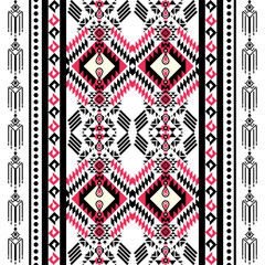 Seamless black geometric vector pattern for vintage textile wallpaper decoration or art illustration set.Geometric Ethnic pattern, Native American tribal fabric.vector blanket rug carpet fashion,cards