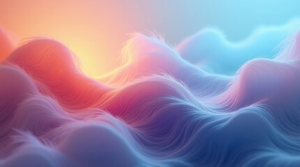 Obraz premium Flowing pastel waves with soft light abstract background