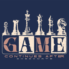 Urban Style Chess Typography t shirt design, vector graphic, typographic poster or tshirts street wear and Urban style, Vector illustration design for fashion graphics, t shirt prints. © MdAlImran