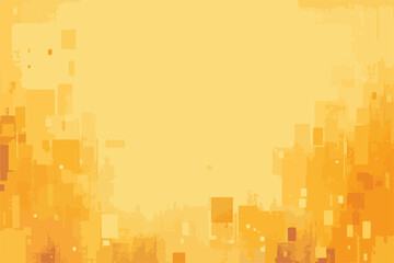 Abstrakcyjne tło z geometrycznymi kształtami i pikselami w odcieniach pomarańczy i ż&oacute;łci.