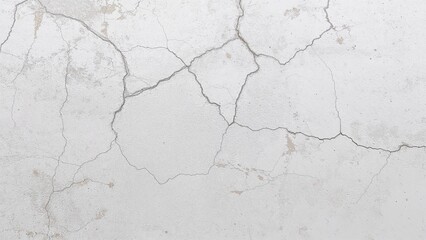 Fototapeta premium Cracked concrete wall with visible fractures and weathered texture.
