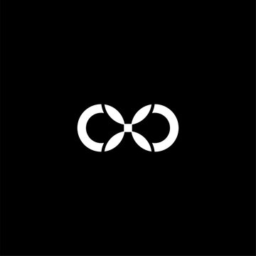Infinity Bloom or Letter OO and bloom logo concept vector icon