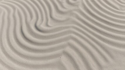 Obraz premium Sand dunes with rippled patterns. Landscape and nature, environment, desert. Smooth and textured surface. The concept of natural formations and landscapes.