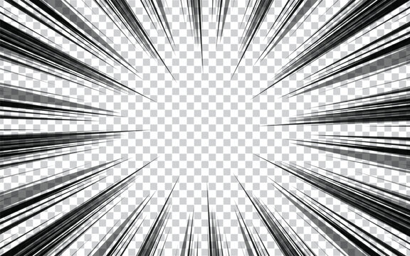 Black and white style concentration line material for manga comic books.