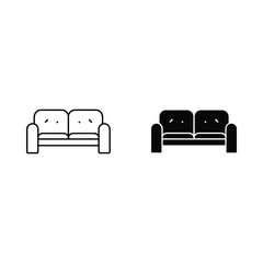 Two styles of modern sofas one outline and one solid black silhouette