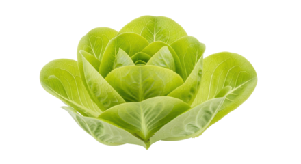 Fresh green romaine lettuce isolated PNG, healthy vegetable for salads and vegetarian dishes on transparent background