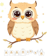 Fototapeta premium owl, picture, clipart, drawing, illustration