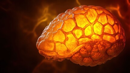 Detailed 3D Render of a Human Adrenal Gland Anatomy