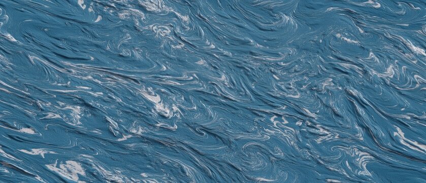 Intricate abstract blue marble background showcasing fluid liquid swirls and detailed texture with dark gray and white hues in a dynamic composition