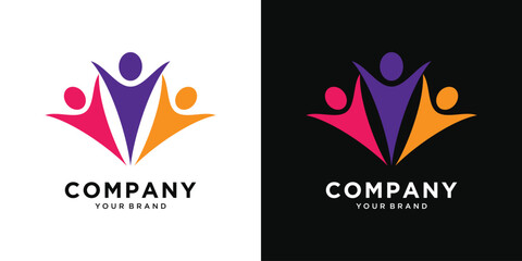 People community group logo icon design
