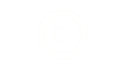 Play button icon, white triangle inside circle, simple media symbol, isolated on transparency background, modern minimal design, digital interface, technology concept © Prichachai