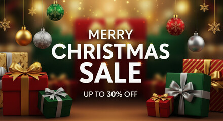 Merry christmas sale: gifts and ornaments for holiday season