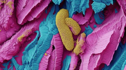 Microscopic View of Pollen Grains Exhibiting Varied Structures