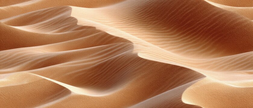 Beautiful patterns of warm sand in the desert under sunlight, creating an abstract and serene background for art and design - Powered by Adobe