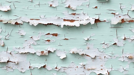 Texture of peeling turquoise paint reveals layers of age and detail in a worn, vintage wall background for design inspiration