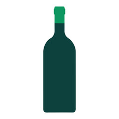 Isolated red wine bottle with blank label, glass beverage for celebration