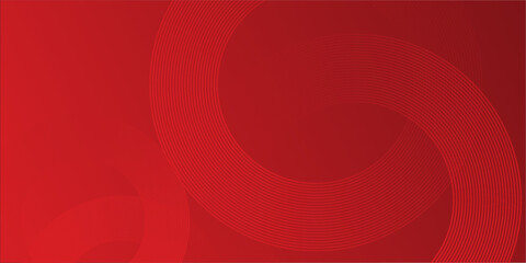 Obraz premium Collection of red concentric circles. Collection of radial sound wave or sonar rings. Pack of radar icon symbols, targets, dashed lines, halftones.