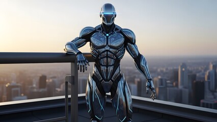 The Watcher of Neon City. Neo-Arcane Cyber Knight.