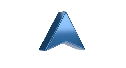 Blue arrow pointing up isolated PNG, 3D navigation symbol for direction and growth on transparent background