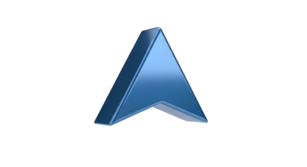 Blue arrow pointing up isolated PNG, 3D navigation symbol for direction and growth on transparent background