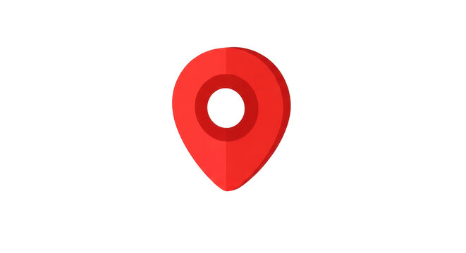 Red map pointer PNG isolated on transparent background, location pin icon for navigation and travel apps