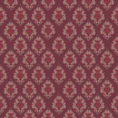 Gothic Rose Paisley Teardrop in Rustic Cranberry fabric