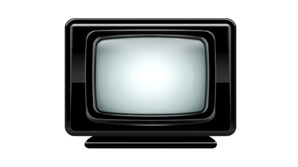 Old television with curved screen retro black TV vintage style nostalgic mood classic electronic device isolated on transparency background analog technology home appliance