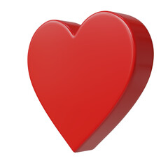Red heart-shaped mockup made from glossy material perfect for Valentine's Day decorations or greeting cards