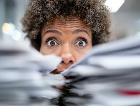 Managing stress while tackling a mountain of paperwork in a busy office environment
