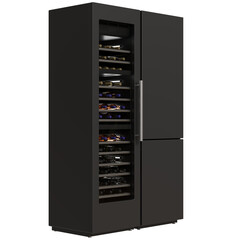 Luxury black wine cooler showcasing modern design for home wine storage and preservation enthusiasts