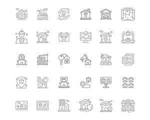 Real Assets icon pack for your website design, logo, app, and user interface. Real Assets icon outline design. Vector graphics illustration and editable stroke.  vector