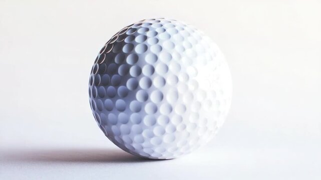 Video A close-up shot of a golf ball on a white background, ideal for sports-themed designs or s - Powered by Adobe