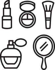 Set of cosmetic icons bottles and products vector illustration