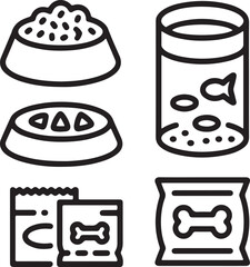 Fast food icon set with food and drink symbols for web and design collection