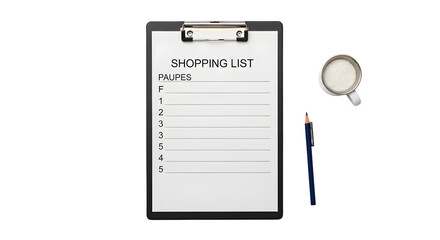 Clipboard with notepad pen and magnifying glass isolated on transparent background