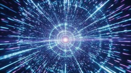 Data Tunnel Digital Stream Futuristic Sci-Fi Motion - Powered by Adobe