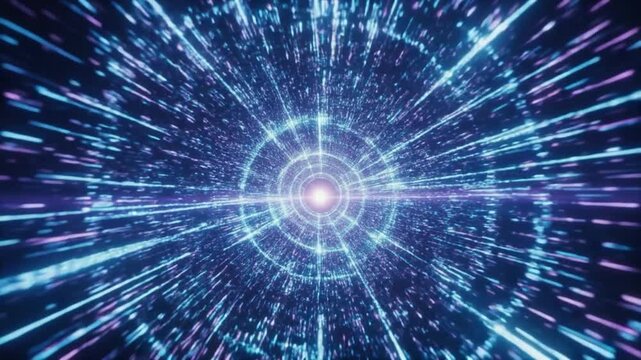 Data Tunnel Digital Stream Futuristic Sci-Fi Motion