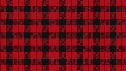 Red and black checkered plaid pattern fabric design