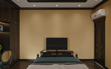3d render classic bedroom