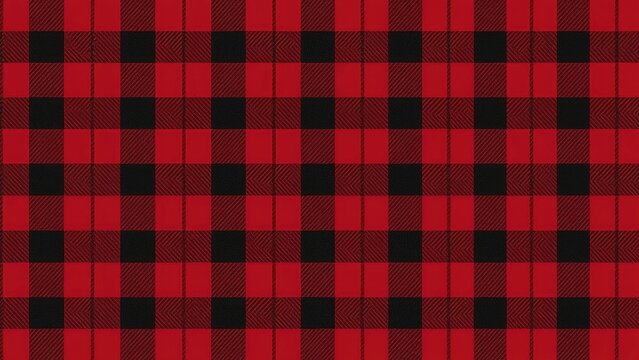 Red and black checkered plaid pattern fabric design