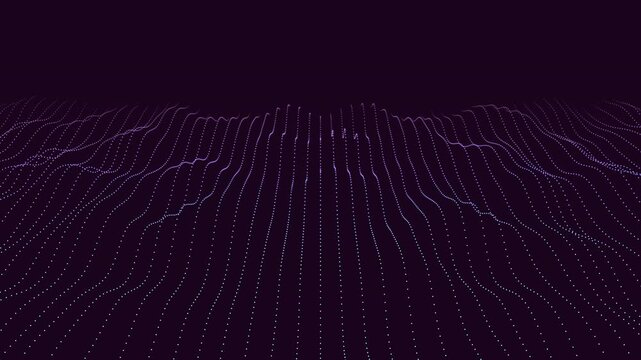Vibrant purple and blue wave pattern against a black backdrop consisting of closely spaced zigzag lines, creating a dynamic and enthralling visual effect