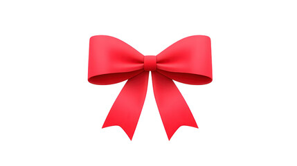 Fototapeta premium Red ribbon bow decorative isolated on transparent background used for gift wrapping festive celebration cheerful elegant suitable for holiday party or event decoration