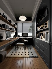 3d render study room